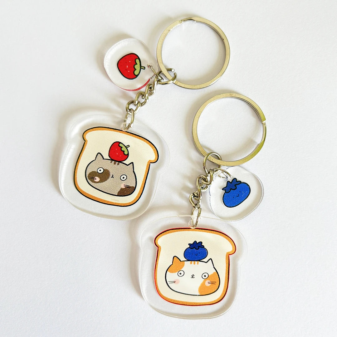 Toast Meow Keychain