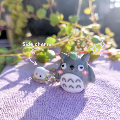 Totoro Keychain with White Totoro Side Charm